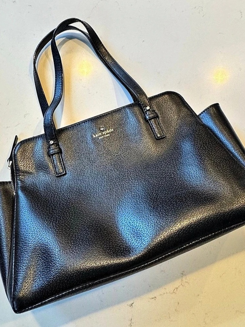 Kate Spade Black Leather-Style Laptop Tote